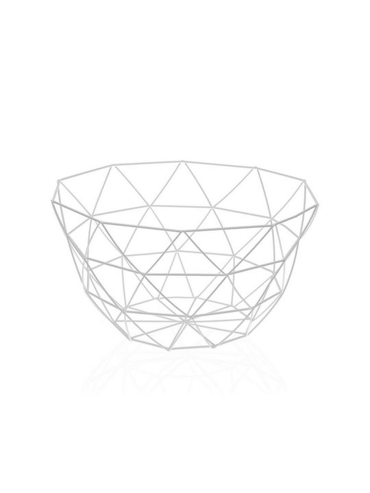 Versa Fruit Bowl Metallic White 27x13x27cm