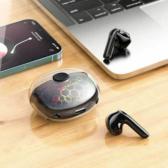 Borofone BW15 In-ear Bluetooth Handsfree Ακουστικά με Θήκη Φόρτισης Μαύρα