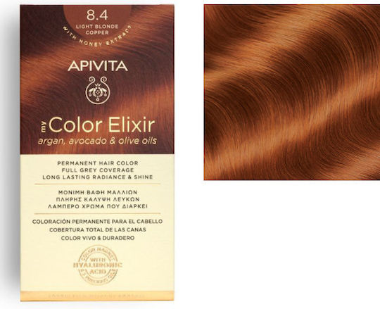 Apivita My Color Elixir Βαφή Μαλλιών Χωρίς Αμμωνία 8.4 Ξανθό Ανοιχτό Χάλκινο 50ml