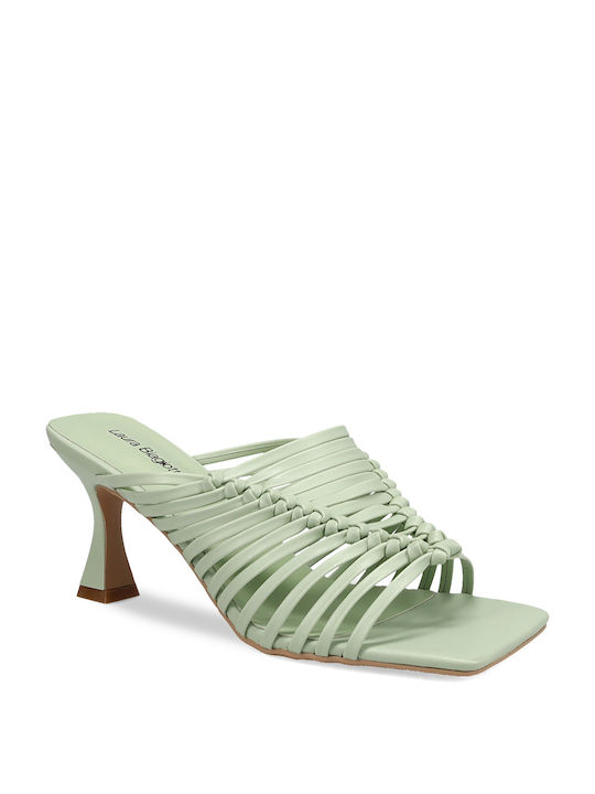 Laura Biagiotti Women's Sandals Green with Thin Medium Heel