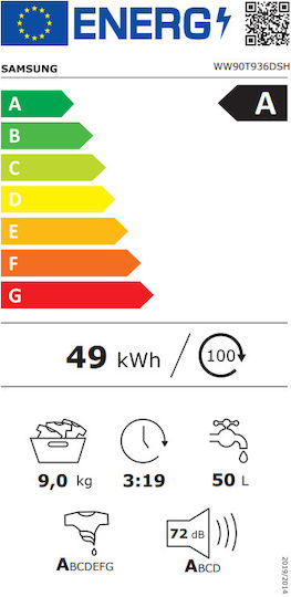 Samsung Пералня 9кг с Парна Технология 1600 Оборота Ecobubble WW90T936DSH/S3