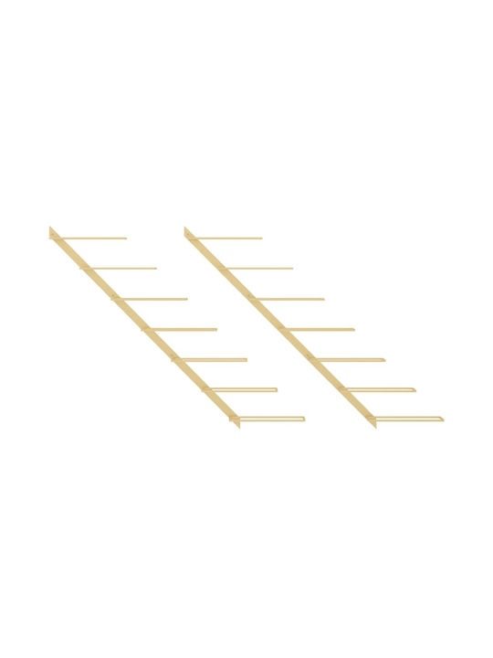 vidaXL Wandmontiert Flaschenhalter Metallisch für 7 Flaschen Gold 72x8x88εκ.