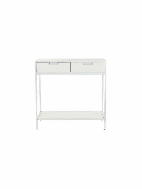 Console Table Wood & Metal White L80xW35xH81cm