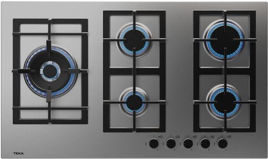 Teka EFX 90 5G AI AL DR Gas Cooktop Autonomous Inox 86x51εκ. Silver