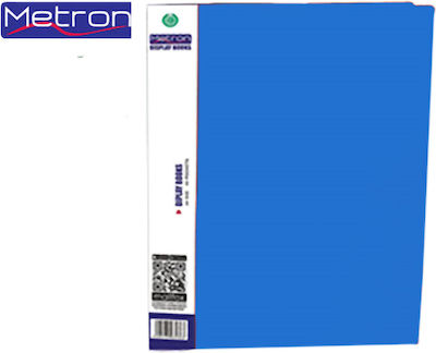 Metron Clipboard Flexible with 60 plastic sleeves Slides for Paper A4 Blue 1pcs