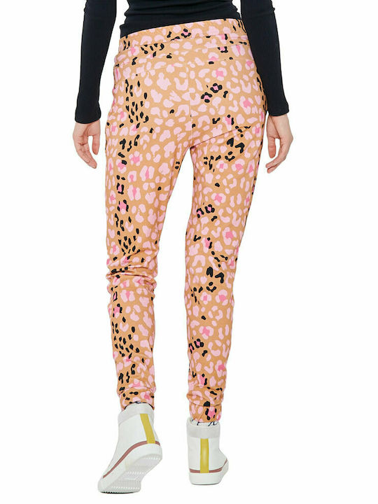 FEMI STORIES PANTALONII DE TRENING NANDU ROZ MARO LEOPARD