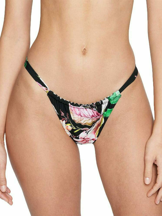 HURLEY RVSB ITSY BITSY BIKINI TOP/RVSB CHEEKY SCHIEBER UNTEN FLORA SCHWARZ