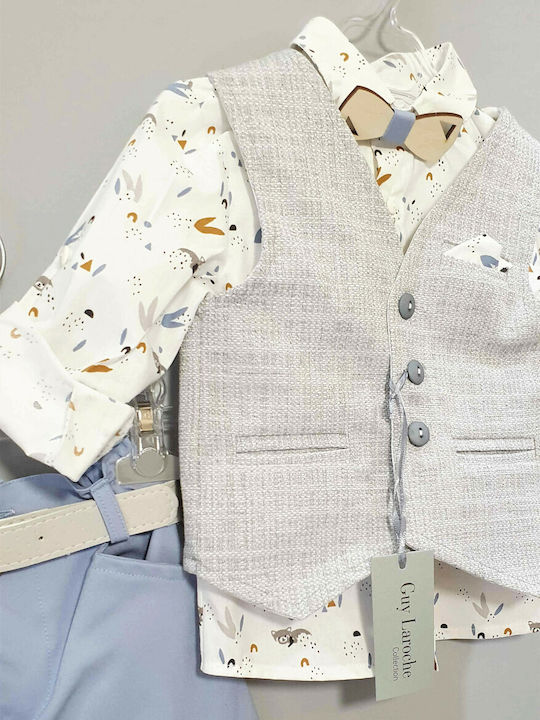 Guy Laroche Baptism Suit Gray 6 Pieces
