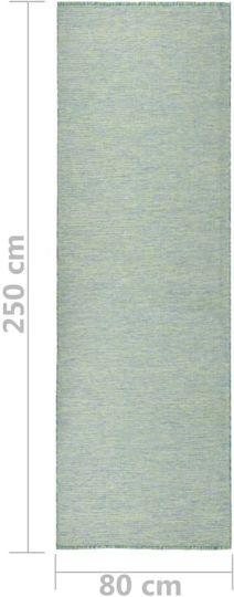vidaXL Teppich Außenbereich Rechteckig Synthetisch,Polyester/Cotton/Leather WeaveTurquoise