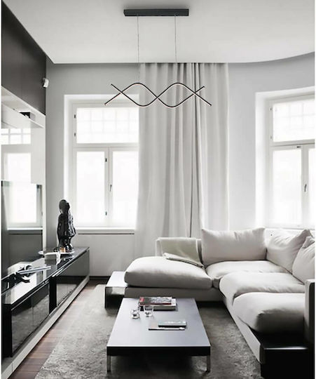Atman Lugo Pendant Light Black Rail 90x20cm