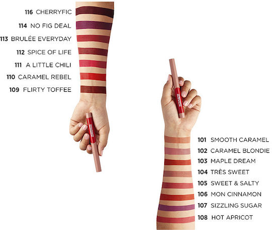 L'Oreal Paris Matte Lip Pencil Lipstick Matte 109 Flirty Toffee 1.3gr