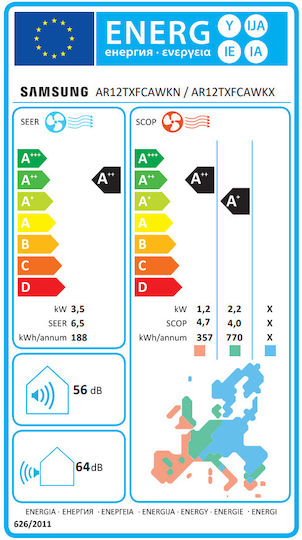Samsung Wind-Free Comfort Κλιματιστικό Inverter 12000 BTU A++/A+ με Τεχνητή Νοημοσύνη