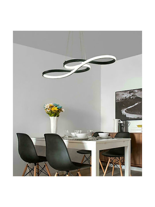 Atman Girona Hängelampe Schwarz Schiene 80x33cm.