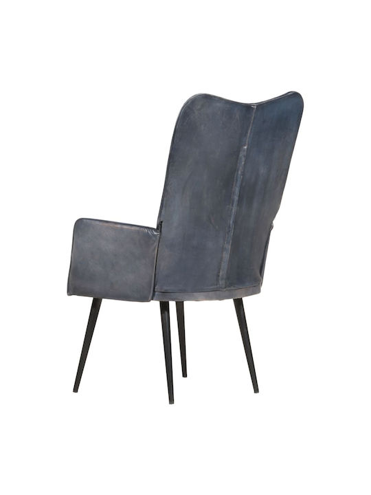 Sessel aus echtem Leder Gray 55x41x97cm