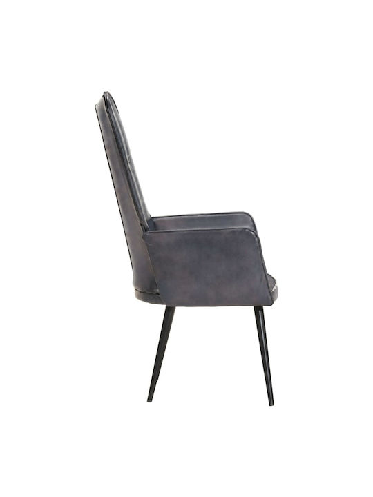 Sessel aus echtem Leder Gray 55x41x97cm
