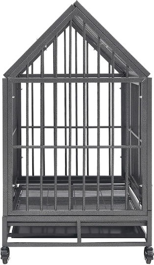 vidaXL Dog Wire Crate Steel 92x62x106cm
