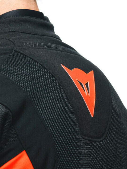 Dainese Energyca Air Tex Ανδρικό Μπουφάν Μηχανής 4 Εποχών Black/Fluo Red