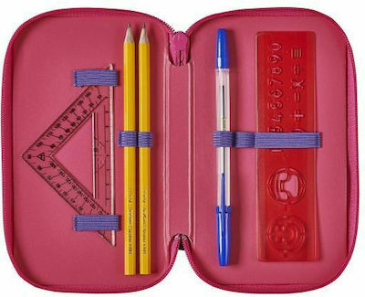 Herlitz Bloomy Horse Pencil Case Full with 3 Compartments Fuchsia