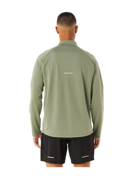 ASICS Men's Athletic Long Sleeve Blouse with Zipper Khaki