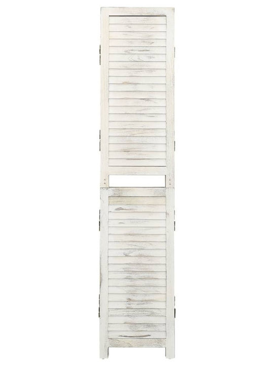 vidaXL Decorativ Paravan Lemn cu 3 Panouri White 105x165cm
