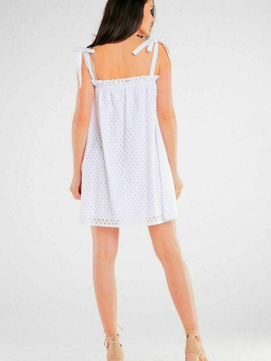 Awama Summer Mini Dress White