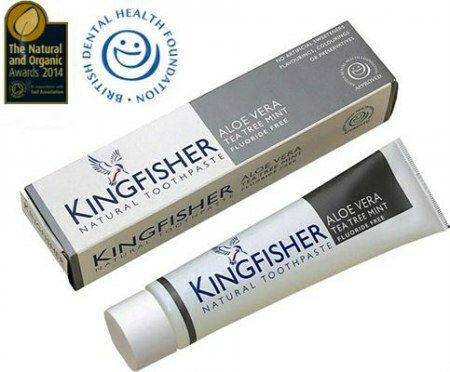 Kingfisher Pastă de dinți Fără fluor pentru Placă și Carii dentare Aloe Vera Tea Tree Mint Natural 100ml