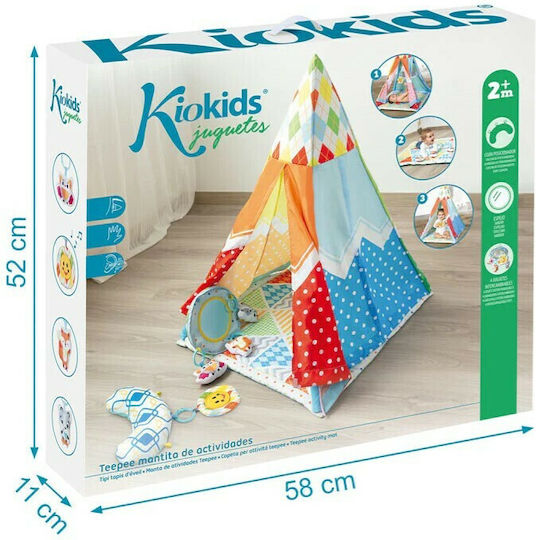 Kiokids Детски шатър Индийски Тeepee палатка Цветна