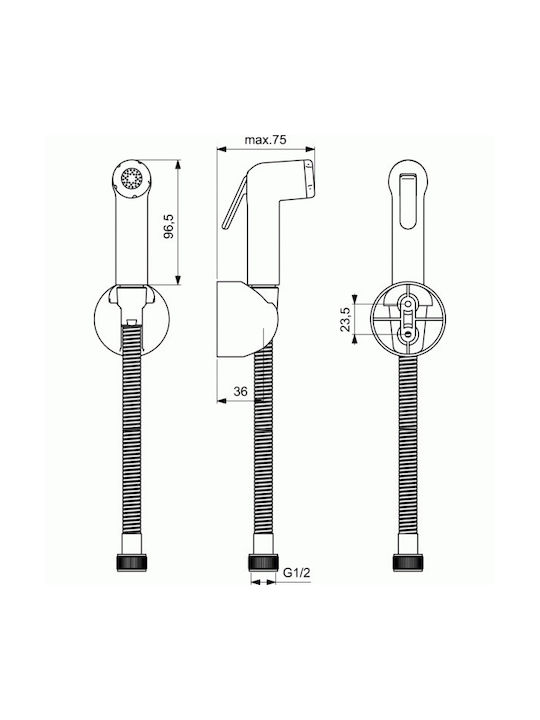 Ideal Standard Idealspray Wall Mounted Bidet Set Silver