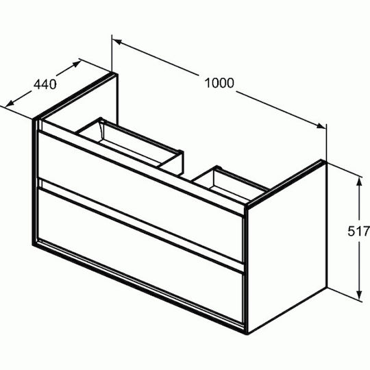 Ideal Standard Connect Air 100 Waschtisch mit Waschbecken L100xB44xH52cm Braun Ideal Standard Connect Air 100 Waschtisch mit Waschbecken L100xB44xH52cm Braun
