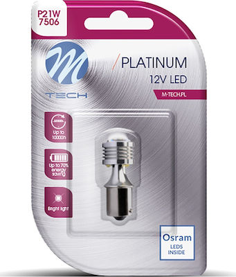 M-Tech Lămpi Autoturismului Platinum P21W LED Alb 12-24V 3.5W 1buc