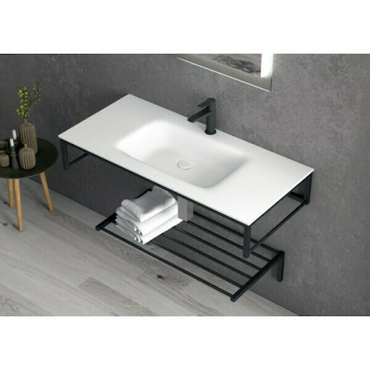 Karag Ilion 100 Πάγκος με Νιπτήρα Μ100xΒ46xΥ20cm Μαύρος
