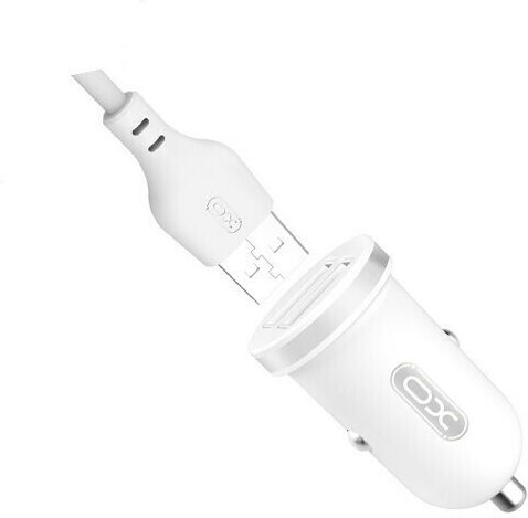 XO XO TZ08 Φορτιστής Αυτοκινήτου 2.1A με Θύρες: 2xUSB μαζί με Καλώδιο Type-C Λευκός