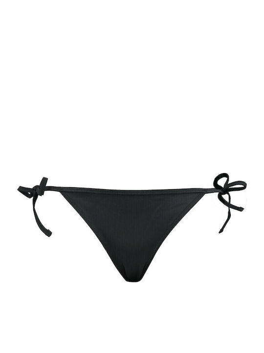 Bikini Slip με Κορδονάκια Μαύρο