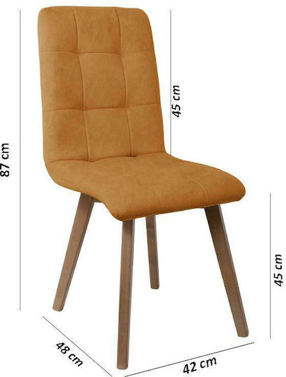 T-17 Dining Room Fabric Chair Yellow 42x48x87cm