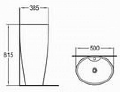 Tema Νιπτήρας Δαπέδου Πορσελάνης 50x38.5x81.5cm Λευκός