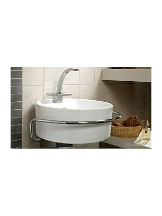 Adamidis Zero 44 Aufgesetztes Waschbecken Porzellan 44x44x18cm Weiß