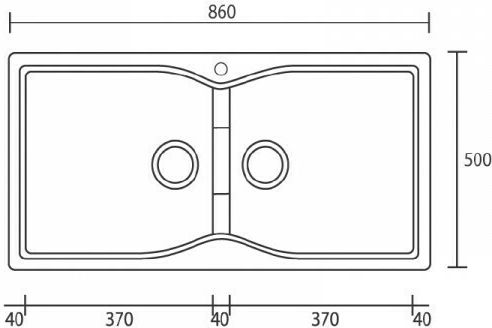 Crown R-86 Economic 6886 Ένθετος από Συνθετικό Γρανίτη Μ86xΠ50cm