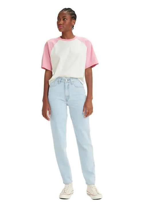80s Mom High Waist Women's Jean Trousers in Mom Fit Light Stonewash