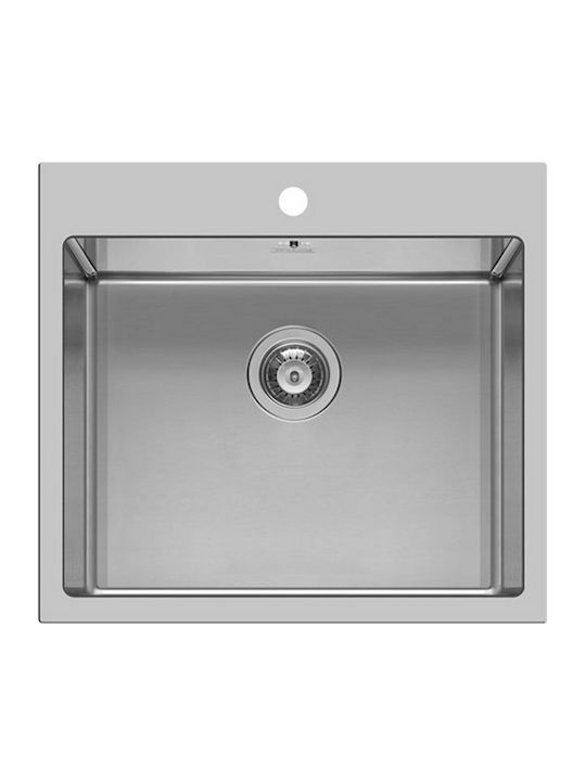 Pyramis Istros 1B 101041701 Montat la culoare Chiuvetă Inox Periat L55xW51cm Argintiu