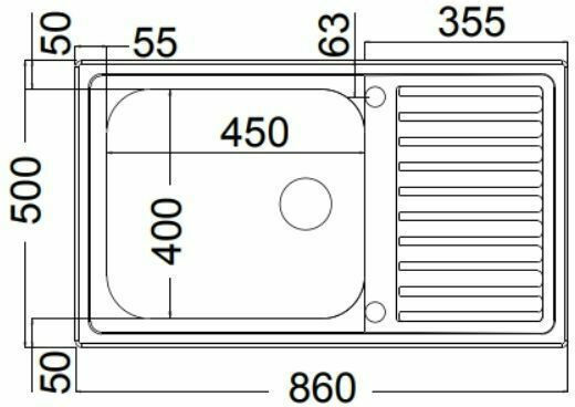 Apell Anniversario 8110 Ένθετος Νεροχύτης Inox Σατινέ Μ86xΠ50cm Ασημί