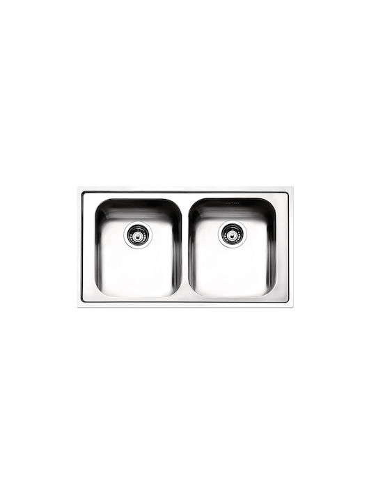 Apell Venezia 8330 8330-110 Drop-In Sink Inox Satin W86xD50cm Silver