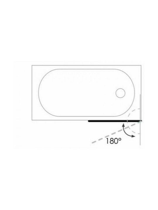 Aquarelle Bathtub Fresh 1 Διαχωριστικό Μπανιέρας με Ανοιγόμενη Πόρτα 80x145cm Clear Glass
