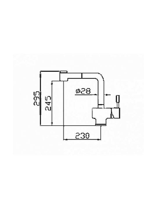 Macart Rubi 6588 Μπαταρία Κουζίνας Πάγκου με Ντουζ Ασημί