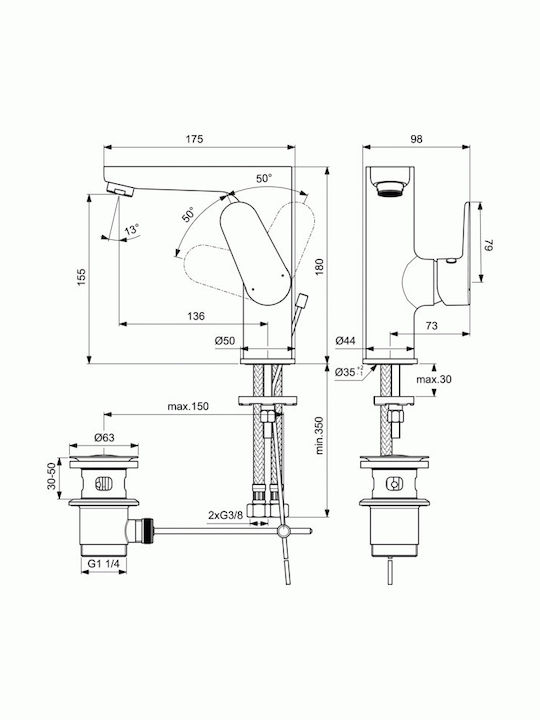 Ideal Standard Cerafine O Mixing Sink Faucet Silver Ideal Standard Cerafine O Mixing Sink Faucet Silver