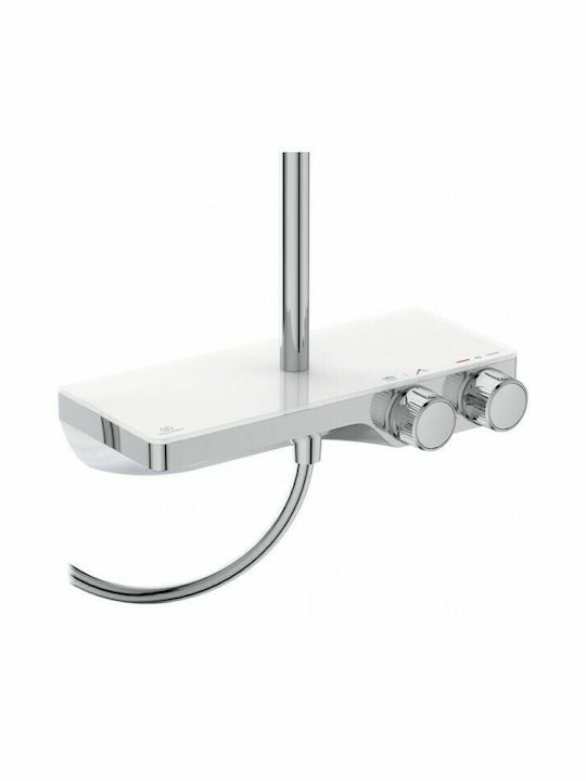 Ideal Standard Ceratherm Στήλη Ντουζ με Μπαταρία 113.4cm Ασημί