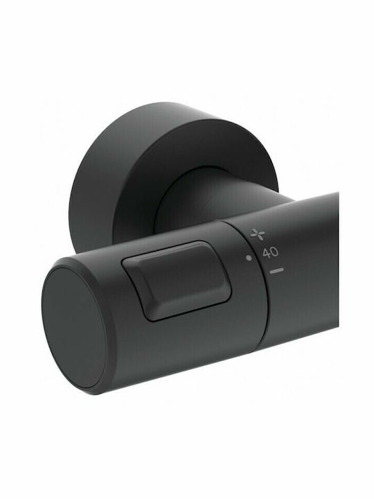 Ideal Standard Ceratherm T25 Shower Column with Bathtub Mixer 111.7cm Black