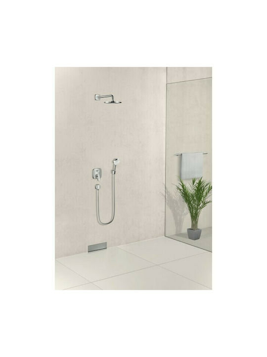 Hansgrohe Logis Μίκτης Μπαταρίας Εντοιχισμού Ντουζιέρας 2 Εξόδων Ασημί