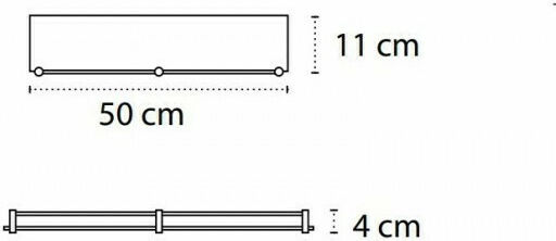 Karag Стенен Рафтове За Баня Стъклен 50x11x4см Сатениран