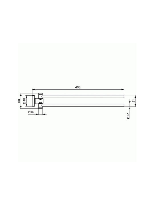 Ideal Standard IOM Double Wall-Mounted Bathroom Rail Silver