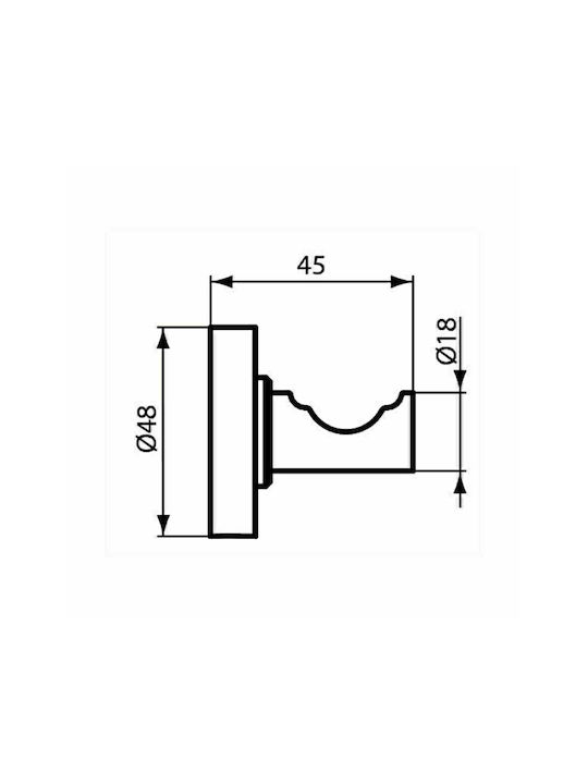 Ideal Standard Iom Single Wall-Mounted Bathroom Hook Black A9115XG